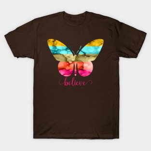 Believe Rainbow Butterfly T-Shirt